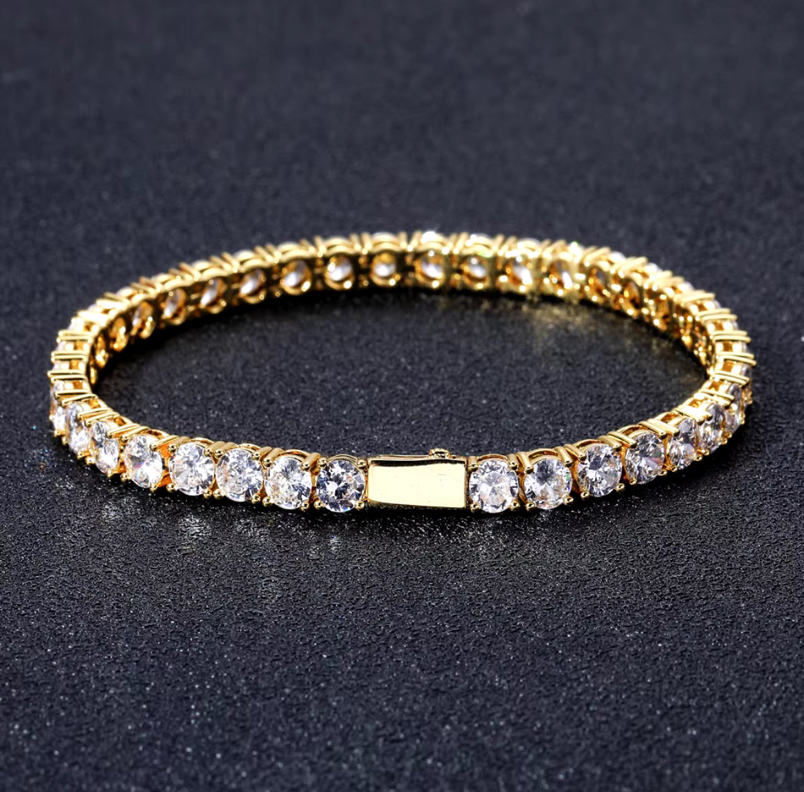 Gold Tennis Chain Bracelet đź’Ž